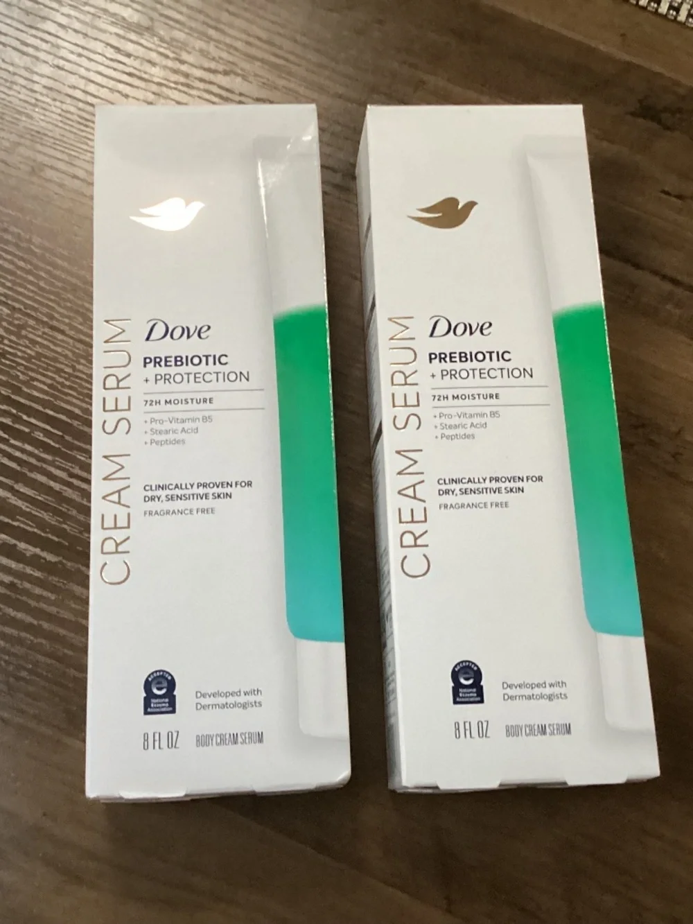 Dove Prebiotic + Protection body cream serum bundle 8 fl oz each New